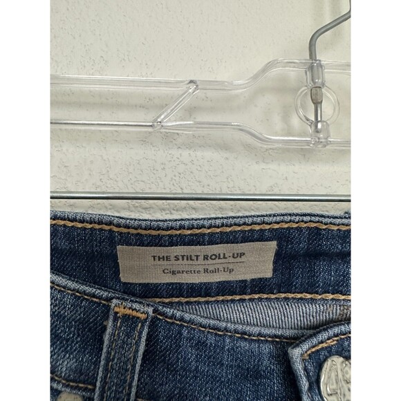 Adriano Goldschmied AG The Stilt Roll Up Cigarette Jeans Blue Distressed Sz 28R - Picture 4 of 9